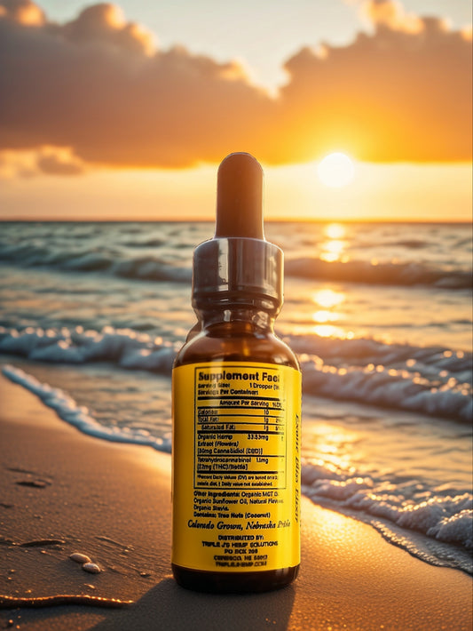 Triple J's 45mg Full Spectrum CBD Tincture - Organic Tropical Flavor for Mental Wellness