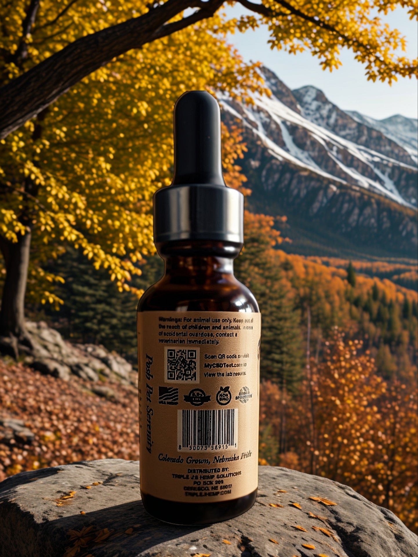 Triple J's Hemp Solutions pet tincture being administered to a cat, highlighting ease of use and benefits for furry companions.