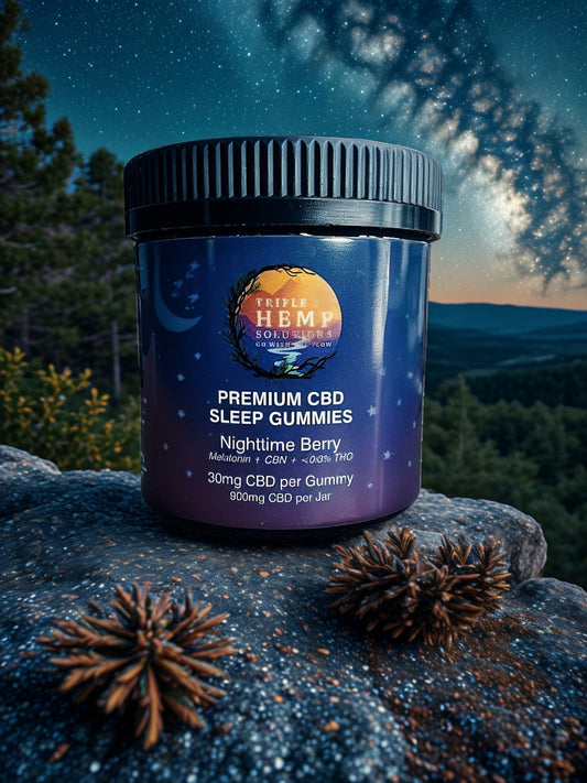 Triple J's Vegan Mixed Berry Gummies - 30mg CBD, CBN, Melatonin & THC for Relaxation & Sleep