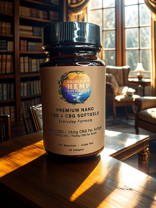 25mg Full Spectrum CBD & CBG Softgel Capsules - 750mg Total by Triple J's Hemp Solutions
