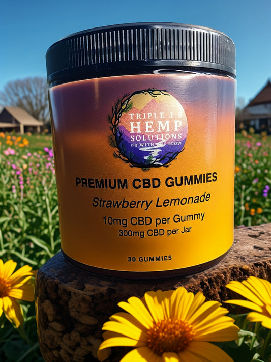 TripleJ's 25Mg Vegan Strawberry Lemonade Organic CBD Gummies - Broad Spectrum Wellness Treats